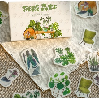 Bộ hình dán sticker Na Uy Sâm Lâm 40 miếng trang trí tranh vẽ, sổ tay, planner