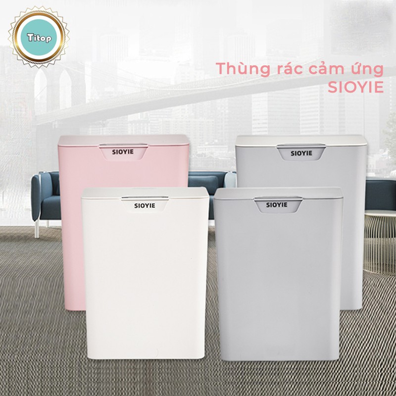 Thùng rác cảm ứng tự động [HÀNG MỚI VỀ] thùng rác thông minh có nắp đóng mở tự động, con chip thế hệ mới tiết kiệm điện.