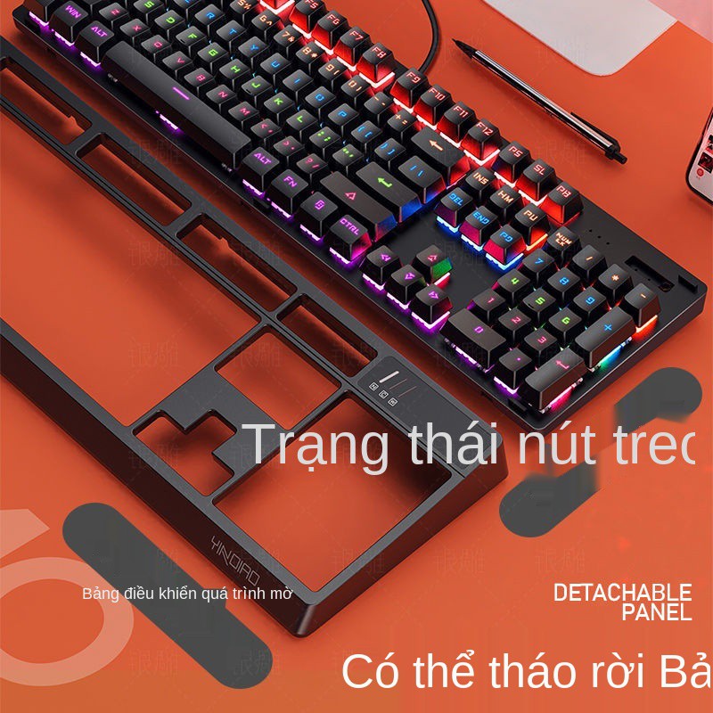 > Bạc chạm khắc K300 bàn phím cơ thực sự trục màu xanh lá cây đen máy tính chơi game có dây chuột bộ tai nghe | BigBuy360 - bigbuy360.vn