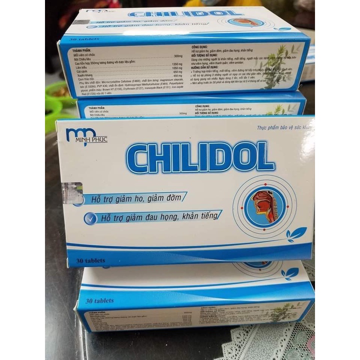 Chilidol – ngậm ho, giảm đau họng, khản tiếng – Hộp 30 viên