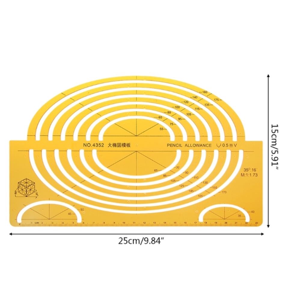 Thước Đo Kiêm Khuôn Vẽ Bằng Nhựa Resin Bền Bỉ Dùng Trong Xây Dựng