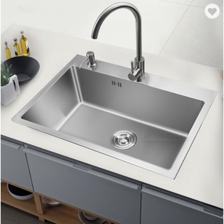 Chậu rửa chén inox 1 hộc đúc kt 60x45