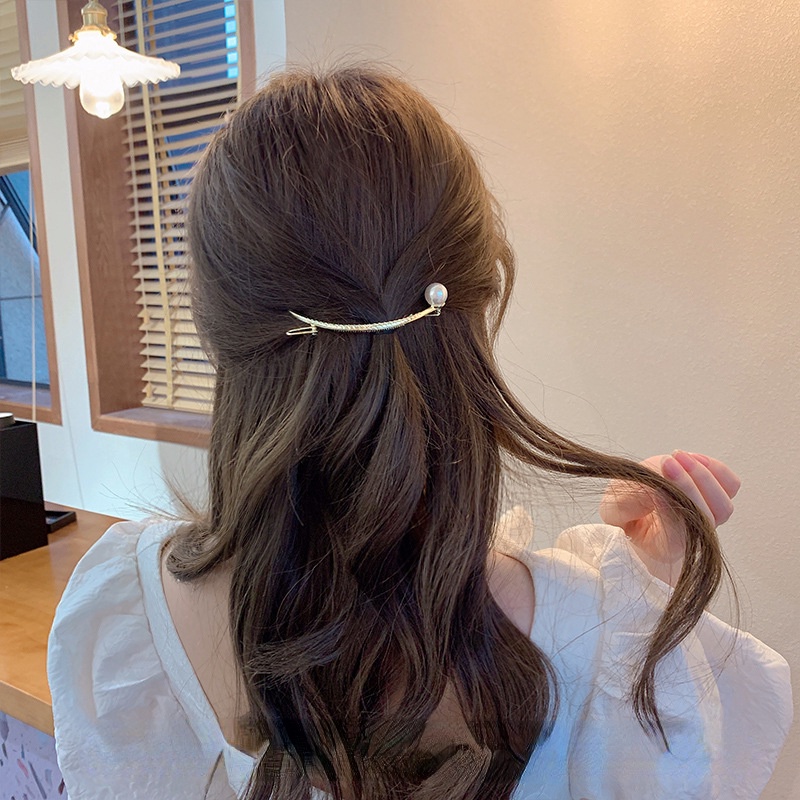 Kẹp Tóc Kim Loại Hình Chú Ếch Đính Ngọc Trai Dễ Thương