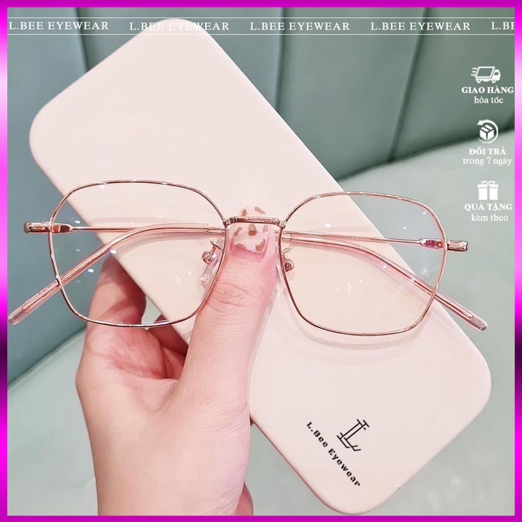 Mắt kính cận nam nữ L.BEE EYEWEAR, gọng kính kim loại chống ánh sáng xanh thời trang hàn quốc 28L08