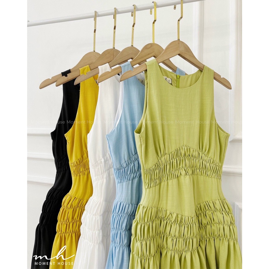 Đầm nhún chỉ cộc tay dáng dài maxi, chất vải thun dệt, form chuẩn như hình, hàng thiết kế có size SML