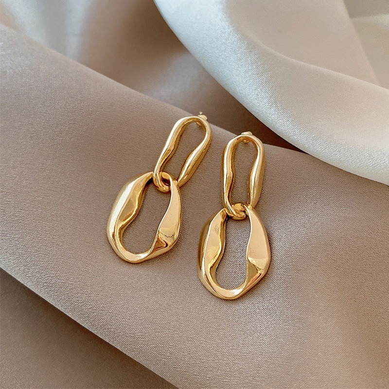 Bông tai mạ bạc 925 thiết kế hình học độc đáo thời trang 2021