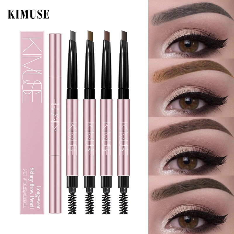 Bộ 4 Món KIMUSE Gồm Bút Kẻ Mày 2 Đầu Chống Nước + Mascara Dày Mi + Bút Kẻ Mắt Dạng Lỏng + Dụng Cụ Bấm Cong Lông Mi | BigBuy360 - bigbuy360.vn