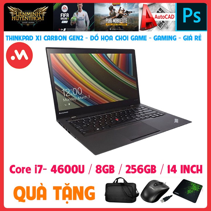 Laptop Lenovo ThinkPad X1 Carbon Gen 2 -  laptop cũ chơi game đồ họa cơ bản - Hàng nhập khẩu USA
