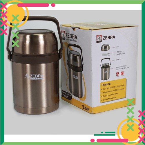 Bình giữ nhiệt inox Zebra Picnic 1L (nâu) -152435