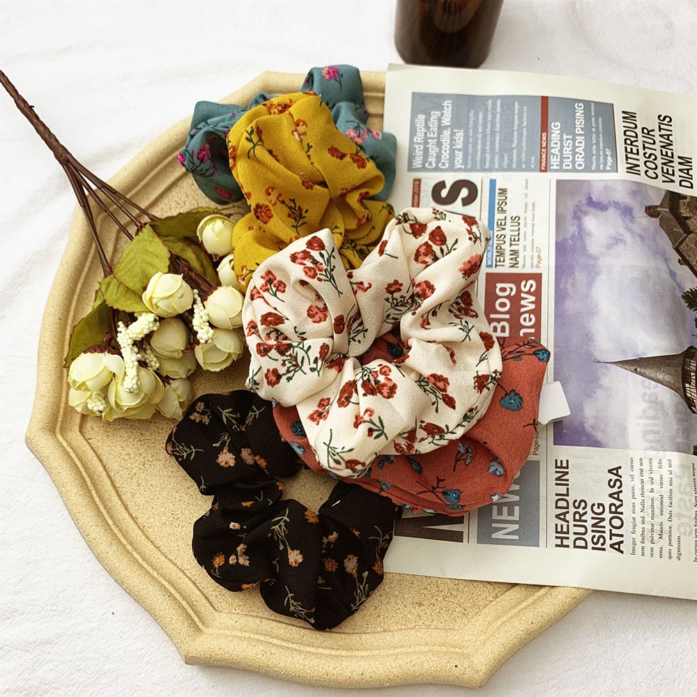 Dây Buộc Tóc In Hoa Xinh Xắn Cho Nữ
