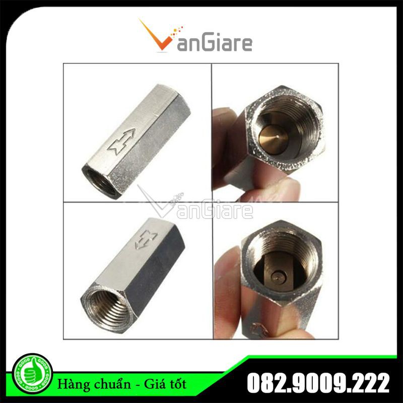 Van 1 chiều hơi, khí, gas đồng mạ Niken phi 9.6 13 17 21 27 34