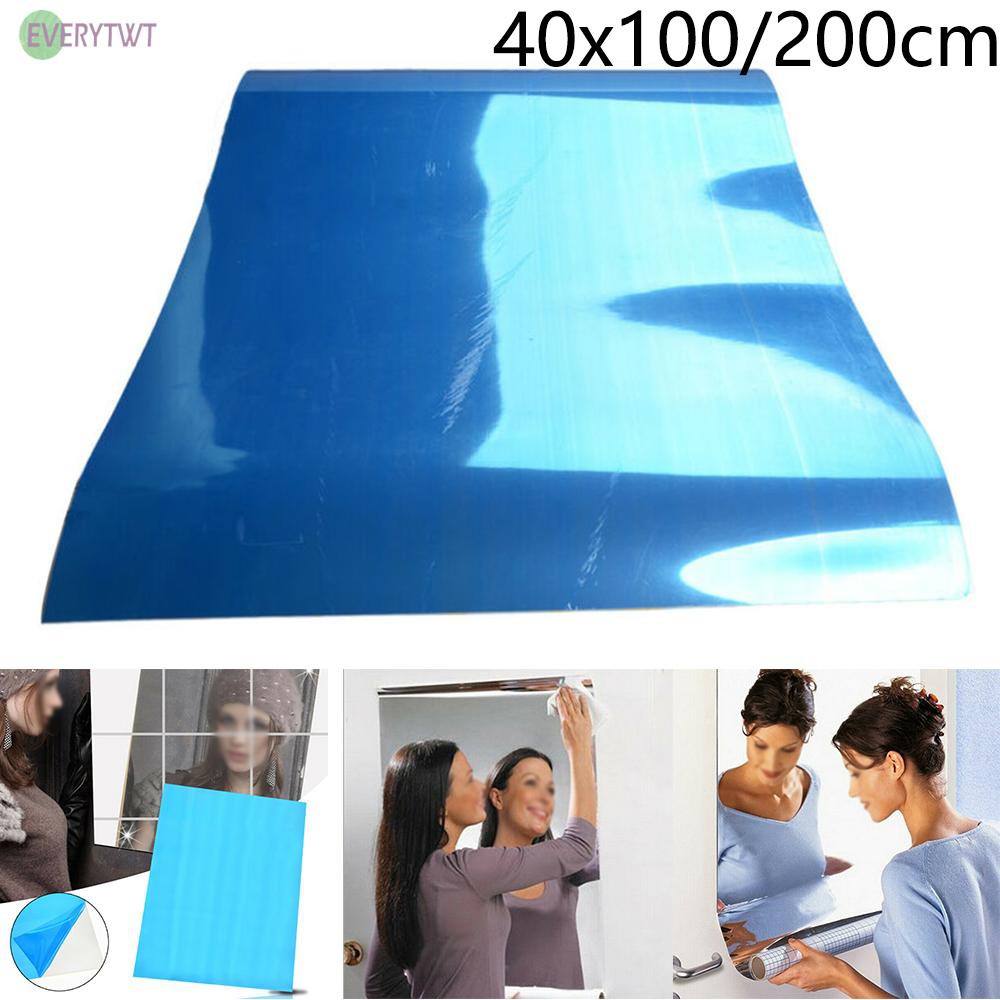 Gương dán tường hình chữ nhật trang trí nhà ở thanh lịch 100 / 200cm