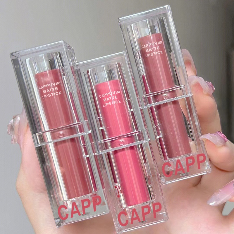 Son Môi Cappuvini Chất Acrylic Trong Suốt Chống Thấm Nước Lâu Trôi Màu Đen / Nâu