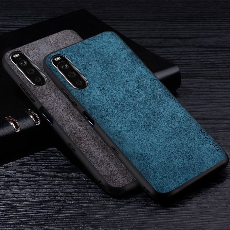 Ốp Điện Thoại Da PU Màu Trơn Chống Trầy Cao Cấp Cho Sony Xperia 10 5 1 III Sony Xperia ACE 2
