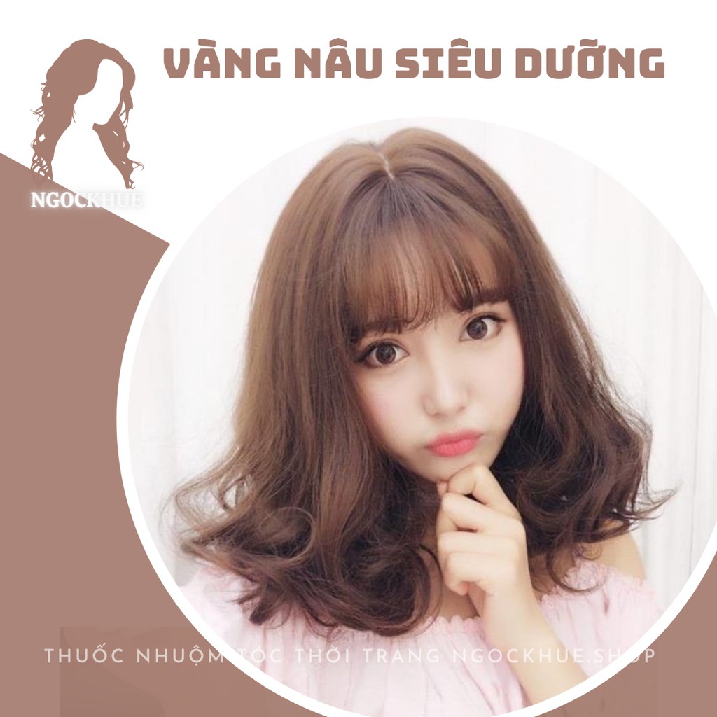 Thuốc nhuộm tóc màu vàng nâu+ tặng kèm trợ dưỡng (7/44) - Ngọc Khuê Shop