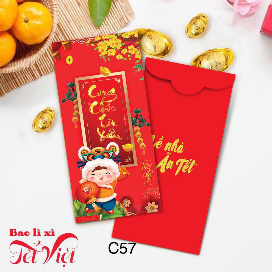 Combo 10 Bao Lì Xì Tết 2023, Bao Lì Xì Tết Quý Mão Mẫu Mới Đẹp C57