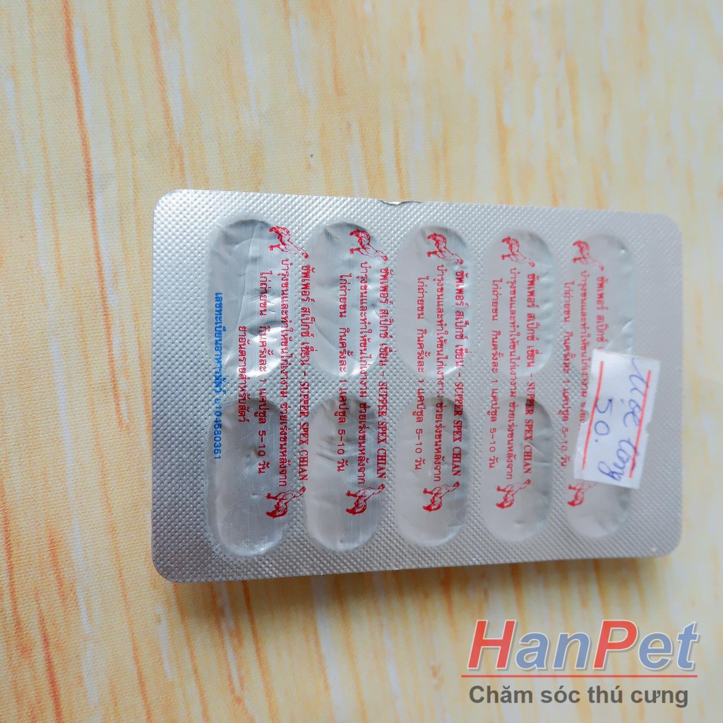 Hanpet.GV- (Combo 1 hộp 12 vỉ, mỗi vỉ 10 viên) kích thích mọc lông gà, ra lông gà chọi, cứng lông gà