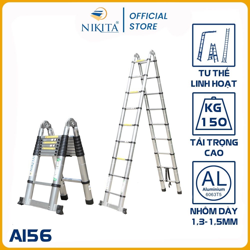 Thang nhôm rút chữ A NIKITA AI56 ( 2.8m x 2.8m )