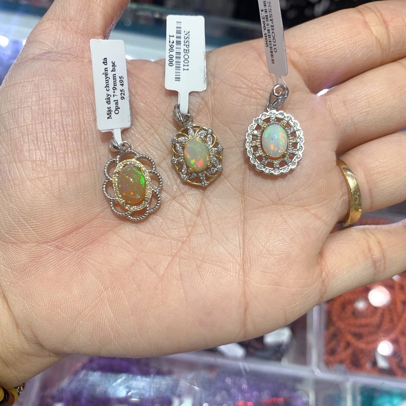 Trang Sức Bạc 925  Đá Opal và Mặt Trăng Lung Linh Đẹp Chuẩn