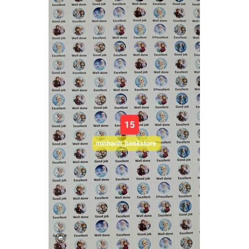 Set 15 tấm sticker lời khen Tiếng Anh