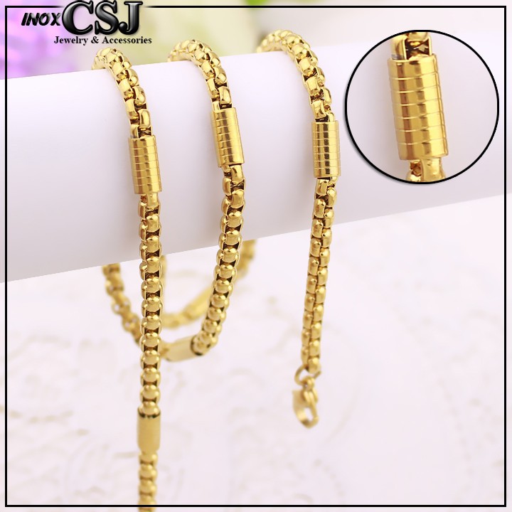 Dây chuyền inox nam mạ vàng thời trang hq dn146, chuẩn thời trang Hàn Quốc - Pala Store