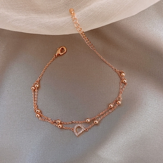 DDFI - D-shaped Rose Gold Bracelet Luxury Compact Personality Elegant Trendy Bracelet C3D09
