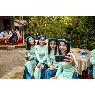 Áo dài bưng quả hot nhất hiện nay (combo sét 6 bộ gôm 6 áo  6 quần 6 mấn)