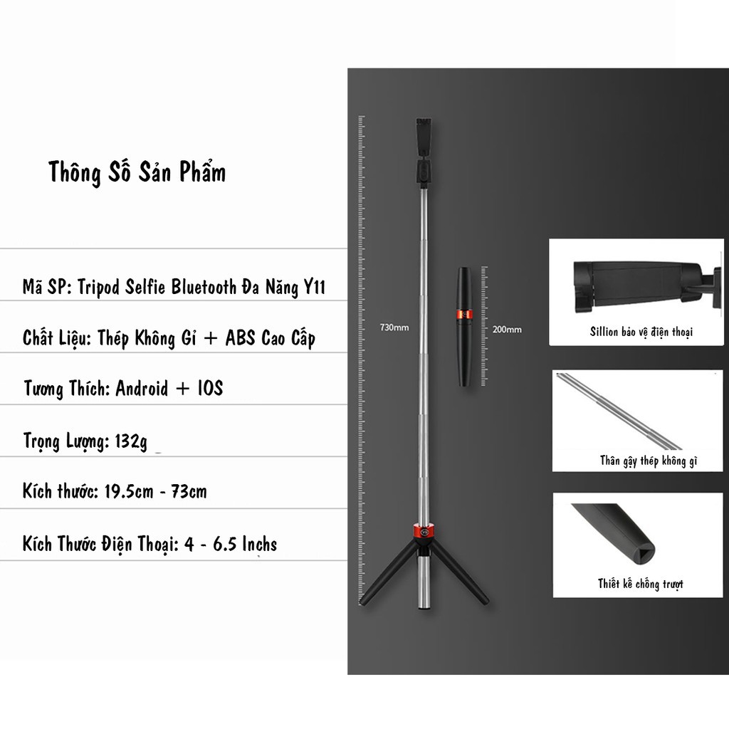 ↂ♛ﺴ[HOT] Gậy Tự Sướng Bluetooth Đa Năng| Tripod Selfie Bluetooth Chống Rung Cao Cấp Có Thể Thu Gọn Livestream Cực | BigBuy360 - bigbuy360.vn