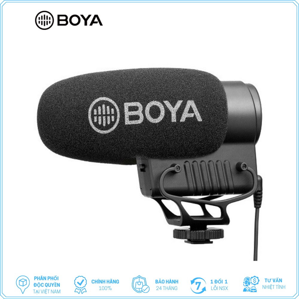 BOYA BY-BM3051S - Hàng Chính Hãng - Mic thu âm cổng 3.5mm | Dành cho Máy ảnh DSLR/Máy quay phim/Máy ghi âm