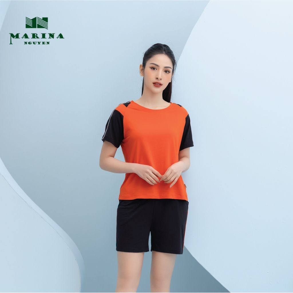 Bộ Quần Áo Nữ Mặc Nhà Tay Lỡ MARINA NGUYỄN Kiểu Dáng Trẻ Trung, Khoẻ Khoắn, Chất Vải Cotton Nhập Khẩu Thổ Nhĩ Kỳ 322011