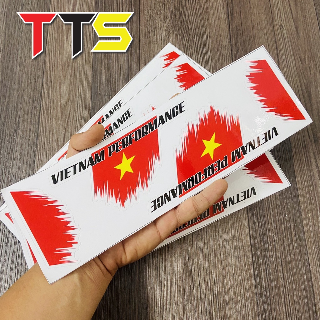 Bộ tem cờ dán trang trí xe máy chủ đề VIỆT NAM dán trang trí xe máy xinh lung linh