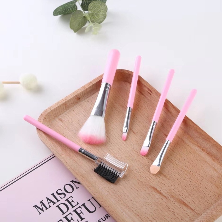Bộ 5 Cọ Trang Điểm Chuyên Dụng Cho Đánh Phấn Mắt / Kẻ Mắt / Kem Nền