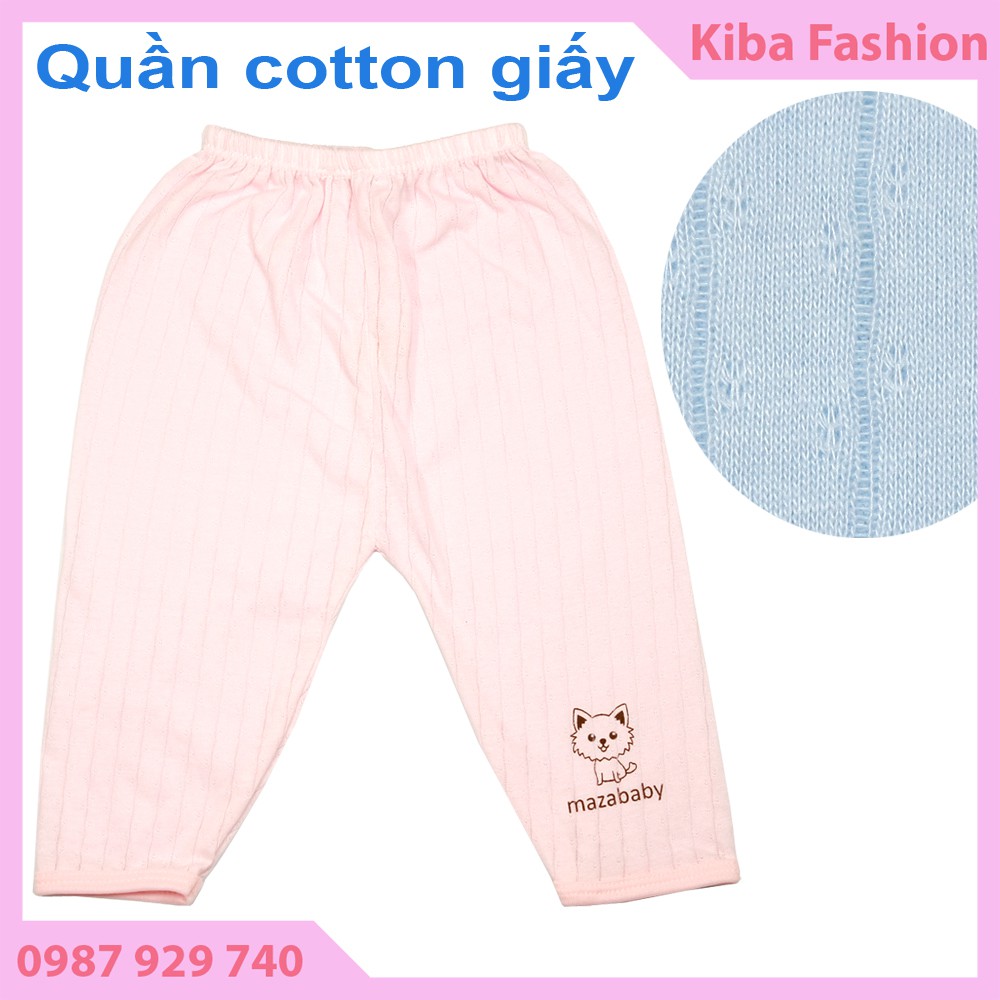 1 chiếc Quần dài chất cotton giấy thoáng mát cho bé trai và bé gái từ 2-9kg ( Ảnh thật)