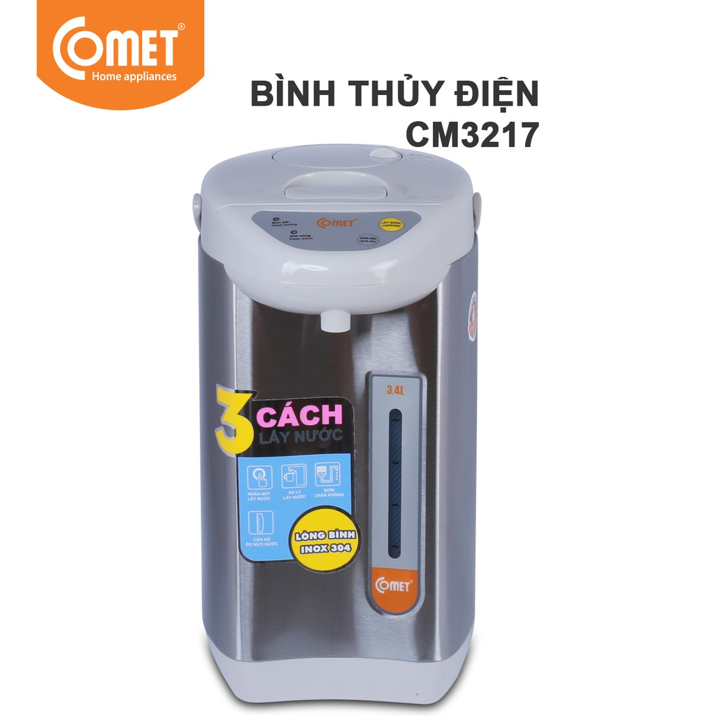 Bình thủy điện thép không gỉ 3.4L Comet CM3217