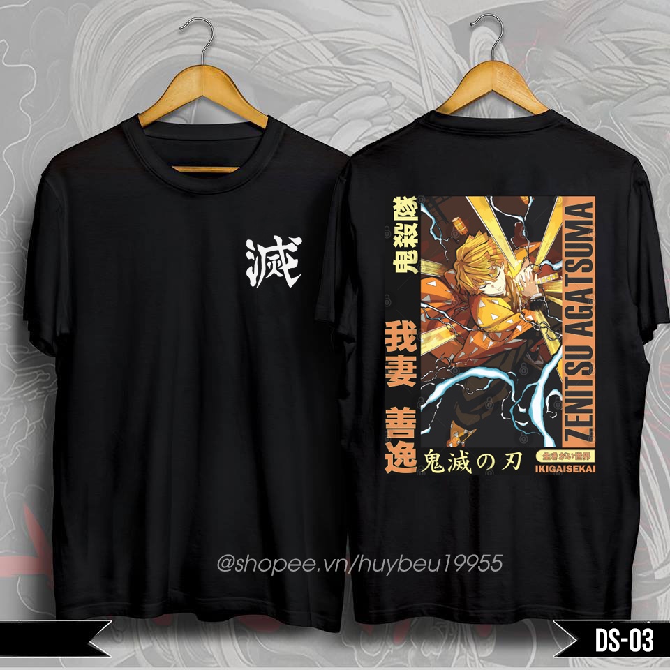 Bộ sưu tập áo thun Demon Slayer, áo thun Kimetsu no yaiba mẫu mới chất liệu cotton 4 chiều cao cấp