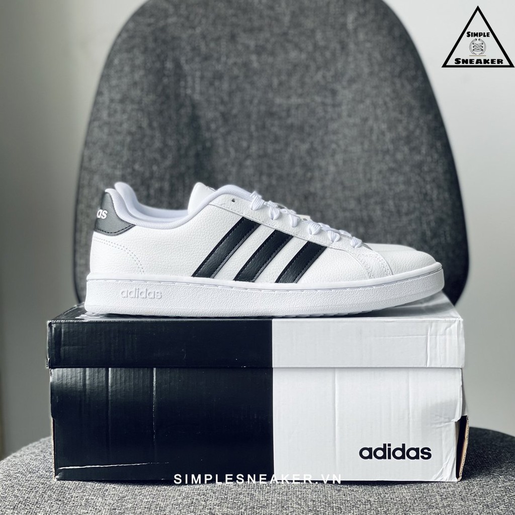 Giày Thể Thao Adidas Grand Court White Black FREESHIP Hàng Chính Hãng - Giày Sneaker Nam Nữ - Simple Sneaker [F36483]