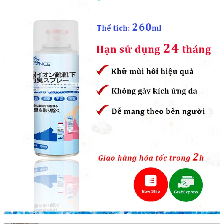 Bình Xịt Khử Mùi Hôi Giày Dép Tất Nano Bạc, Chai Xịt khử mùi hôi giày, Lọ xịt khử mùi hôi giày dép