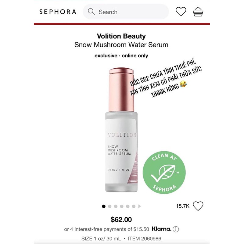 Sample Tinh Chất Cấp Nước Sáng Da VOLITION Snow Mushroom Water Serum