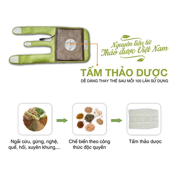 Tấm Thảo Dược Thay Thế Cho Đai Chườm Thảo Dược Đầu Gối Làm Nóng Bằng Điện Hapaku