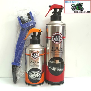 Combo rửa sên 500ML, xịt sên 300ML Megacools Full Penetrate + Chain Lube TẶNG BÀN CHẢI SÊN