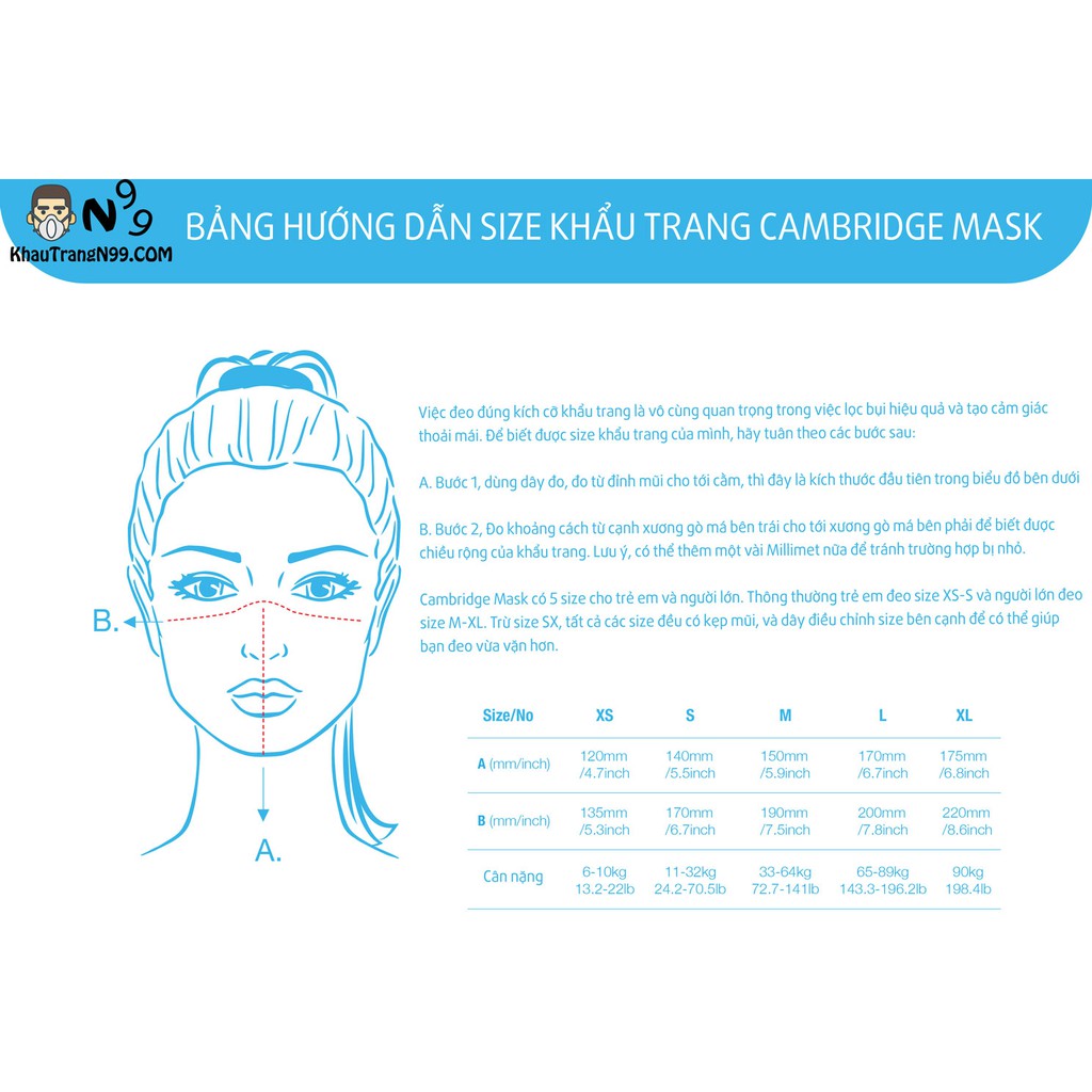 Khẩu trang Cambridge Mask PRO N99 Cao cấp Chống bụi siêu mịn PM2.5 Ô nhiễm không khí Đẹp Thời trang [MẪU MỚI] | WebRaoVat - webraovat.net.vn