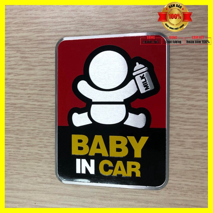 Tem Decal baby in the car cao cấp dán đuôi xe H40311 Kích thước 10.3*8.0CM