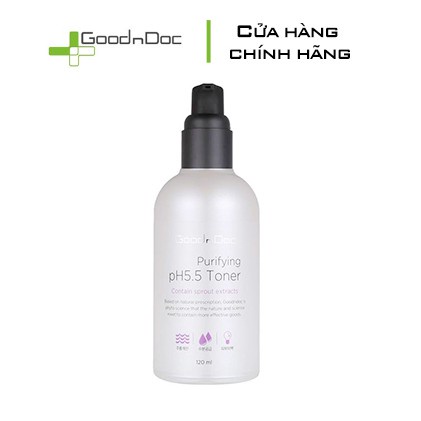 [CHÍNH HÃNG] Nước hoa hồng cân bằng da sạch sâu GoodnDoc Purifying pH 5.5 Toner 120ml | BigBuy360 - bigbuy360.vn