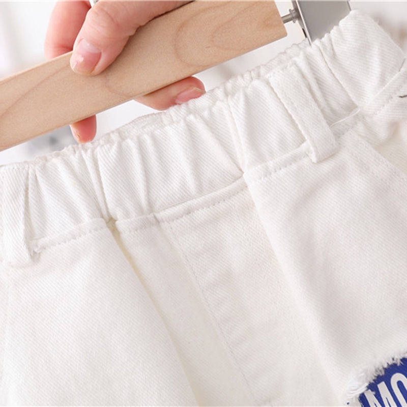 Quần Short Cotton Mỏng Dáng Rộng In Chữ Thời Trang Mùa Hè Hàn Quốc Mới Cho Bé Trai
