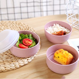 HCM - Hộp cơm lúa mì 2 ngăn có ngăn đựng canh kèm chén lúa mì