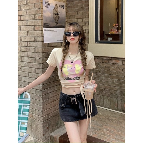Áo thun croptop cột eo GB alohashop91