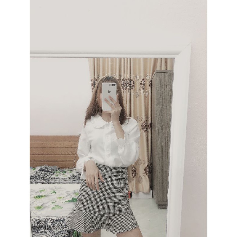 ÁO SƠ MI NỮ CÓ CỔ THIẾT KẾ ÁO TAY LOE 2021