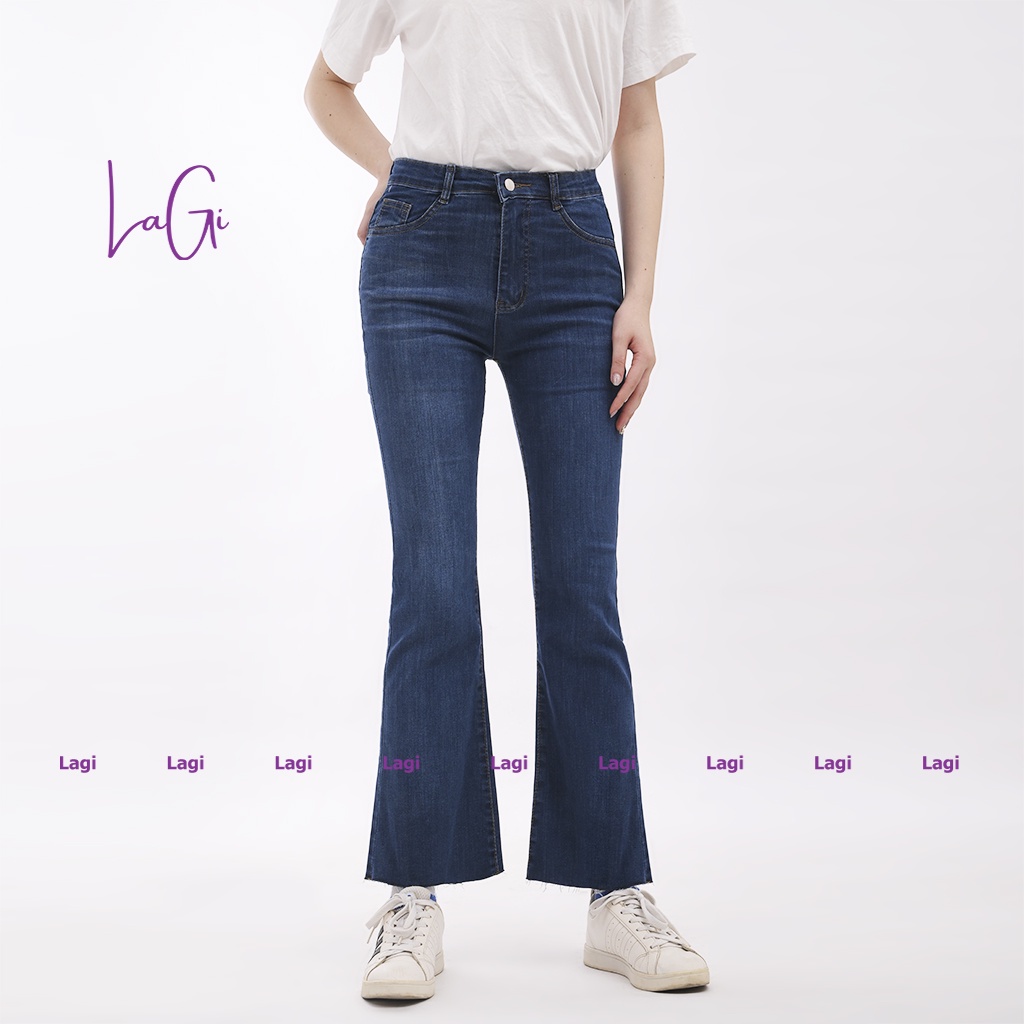 Quần jean nữ cạp cao ống loe công sở LAGI QN55