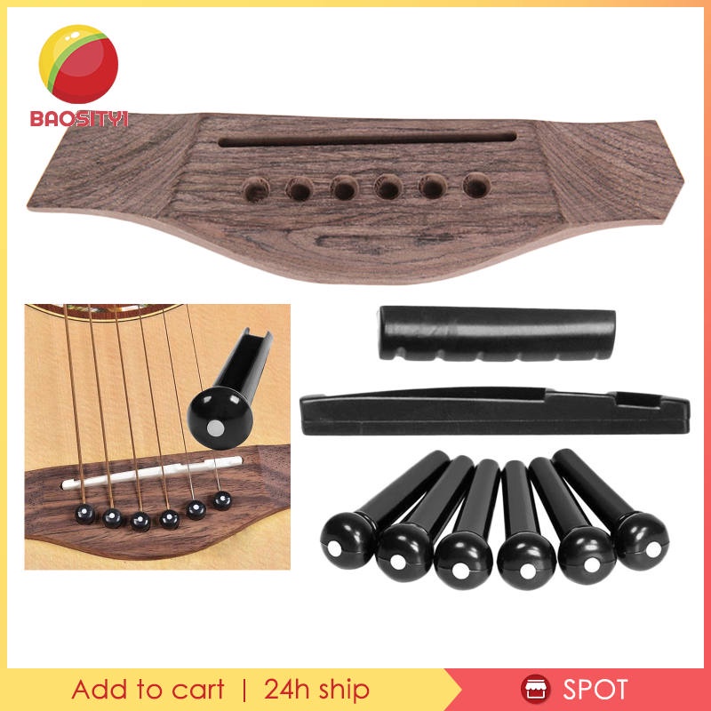 Set cầu đàn + 6 chốt + ngựa đàn + lược cho guitar