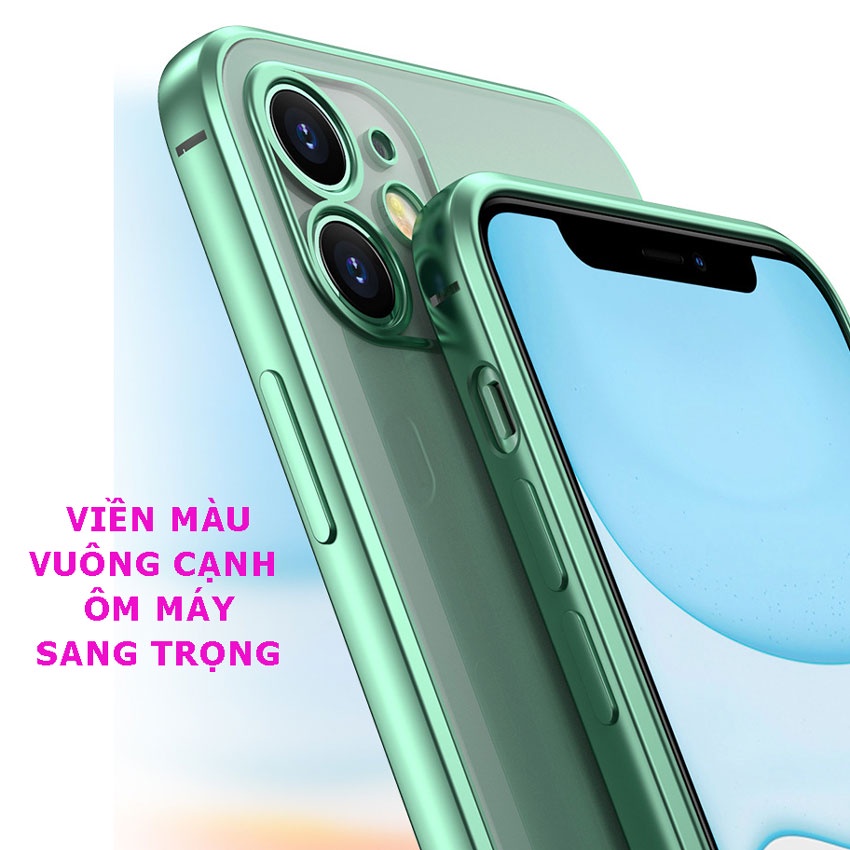 [Ảnh Thật] Ốp cho Iphone Dẻo Viền Màu cạnh vuông cho 7plus/ 8plus/ X/Xs/ Xs Max/ 11/ 11 Pro Max/ 12/ 13pro Max cao cấp